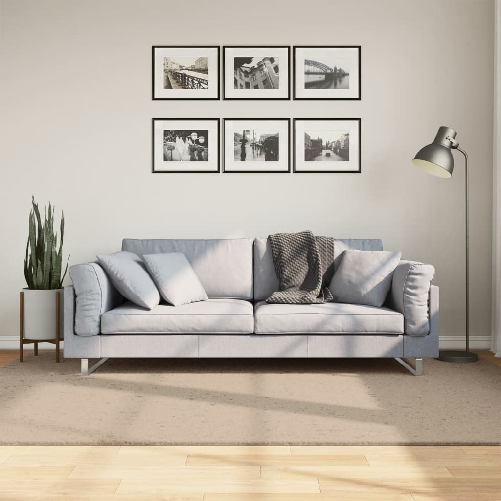 HUARTE Low Pile Rug Soft and Washable Sand-colored 160x230cm