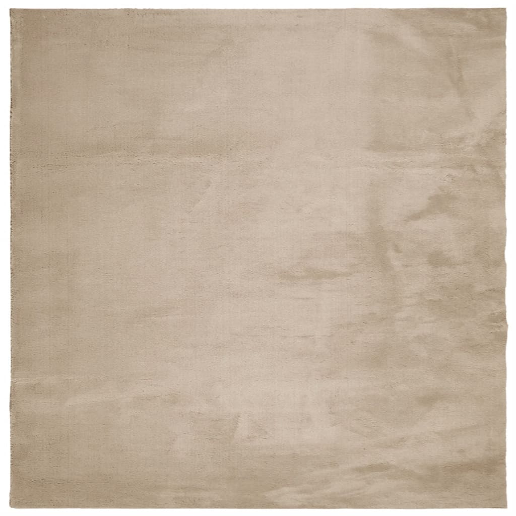 Tapis HUARTE Poils Ras Doux et Lavable Sable 200x200cm