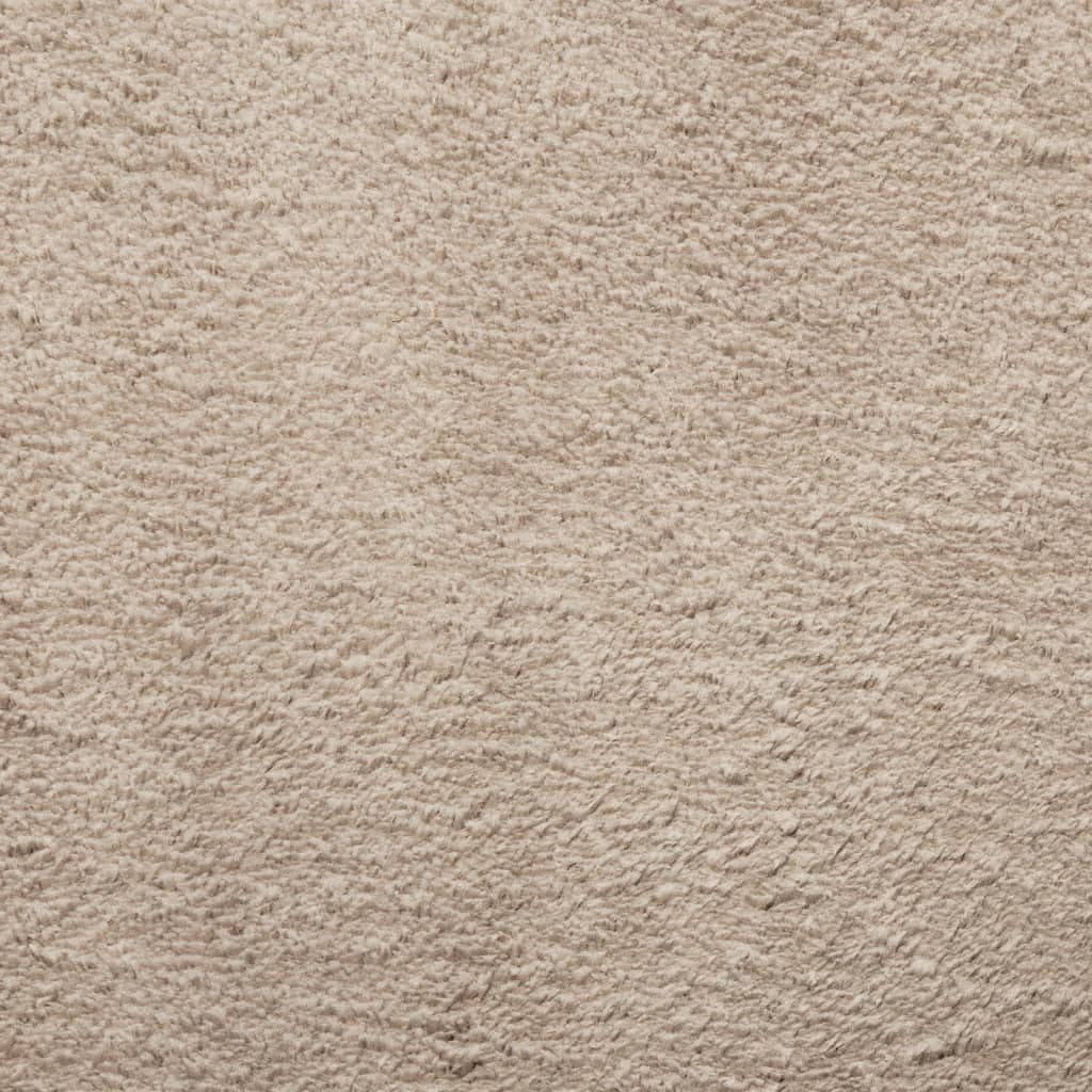 Rug HUARTE Low Pile Soft and Washable Sand-colored Ø 160 cm