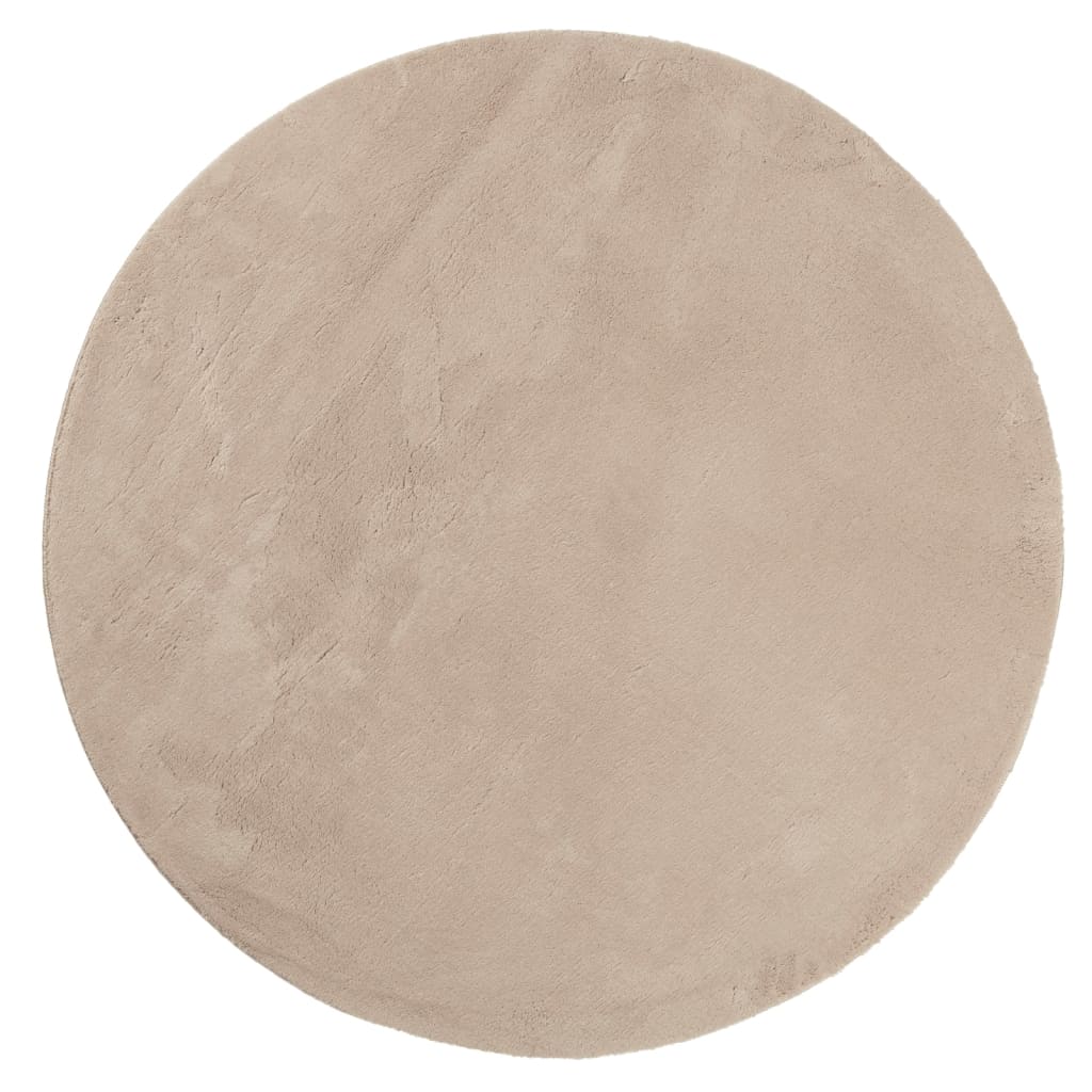 Tapis HUARTE Poils courts Doux et lavable Sable Ø 200 cm