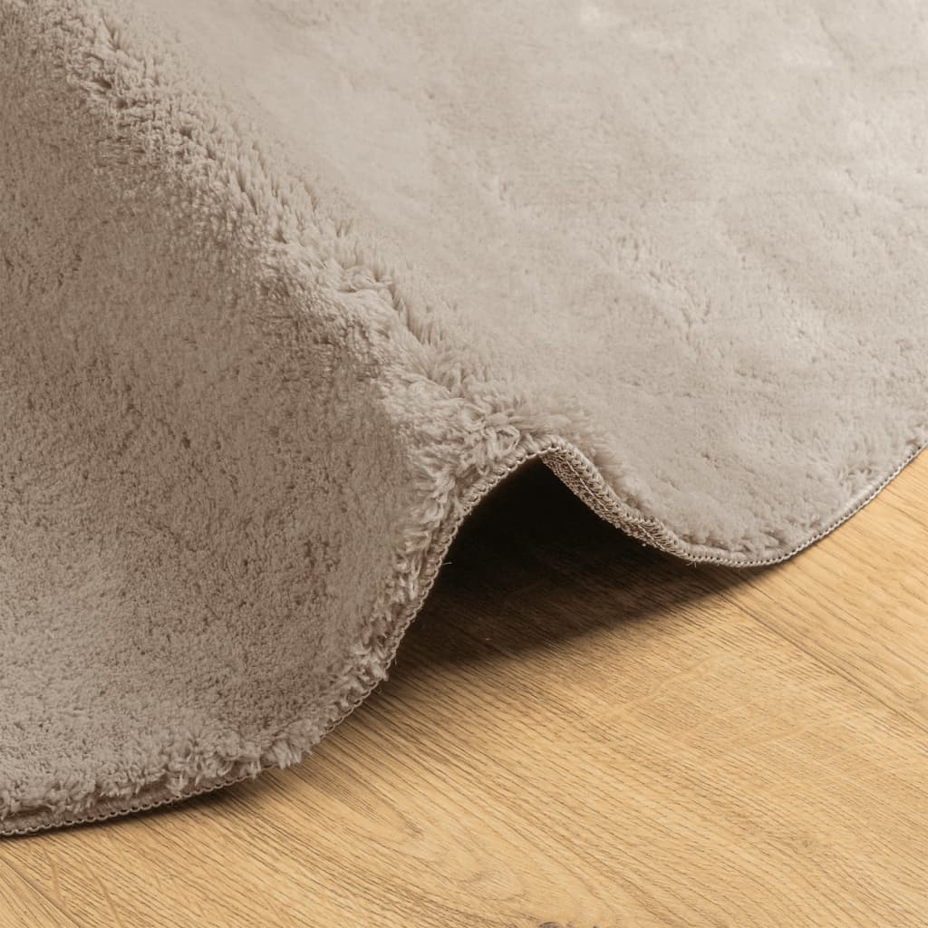 Tapis HUARTE Poils courts Doux et lavable Sable Ø 200 cm