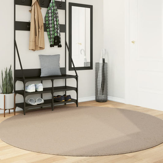 Tapis HUARTE Poils courts Doux et lavable Sable Ø 200 cm