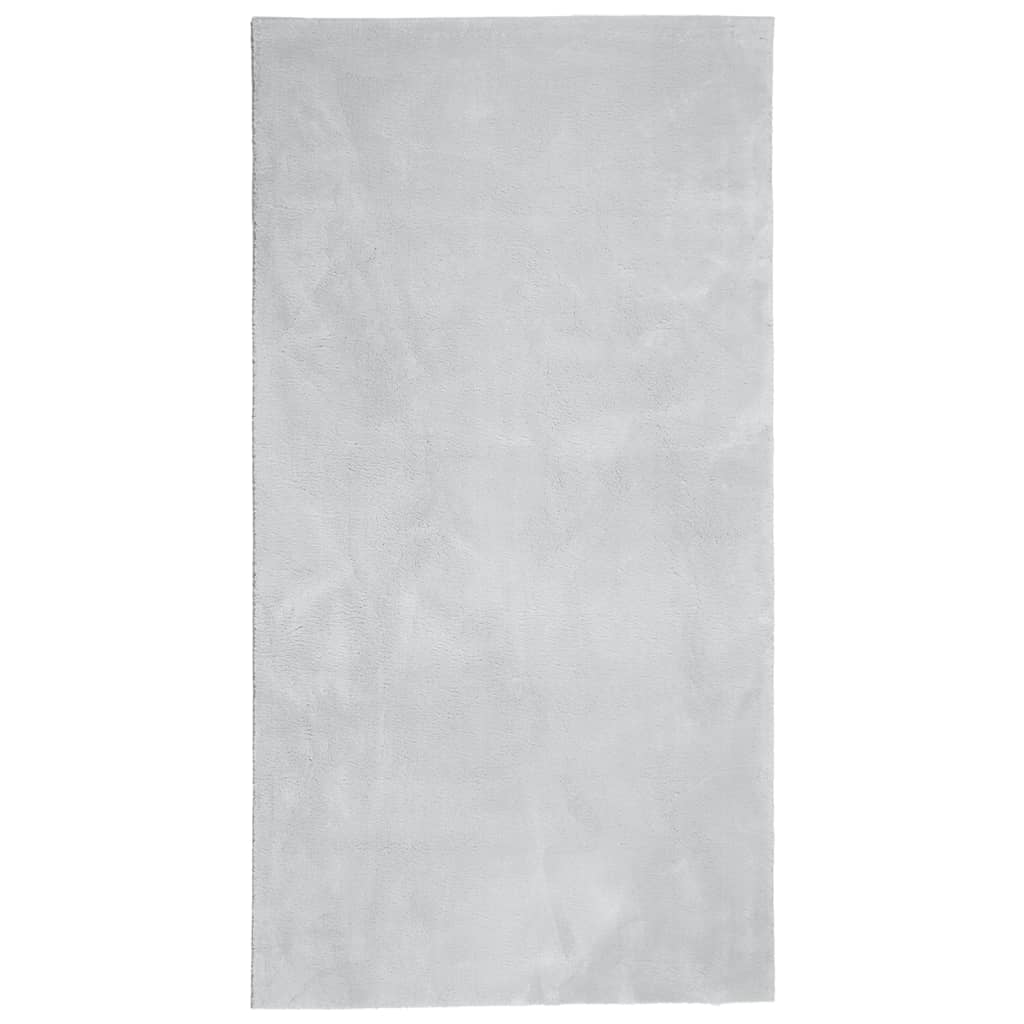 Tapis HUARTE Poils courts Doux et lavable Gris 60x110 cm