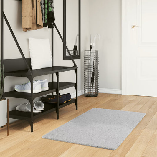 Tapis HUARTE Poils courts Doux et lavable Gris 60x110 cm