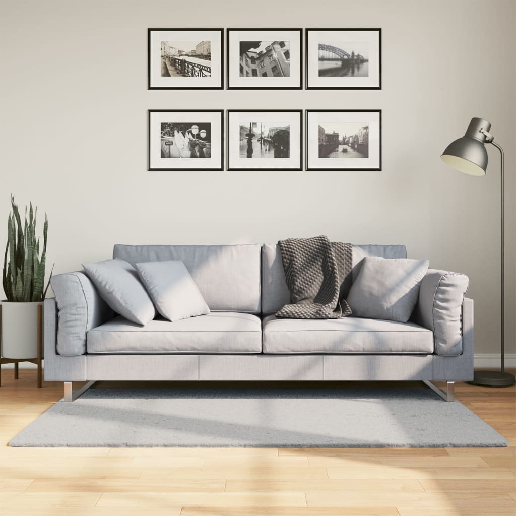 Rug HUARTE Low Pile Soft and Washable Grey 80x150 cm