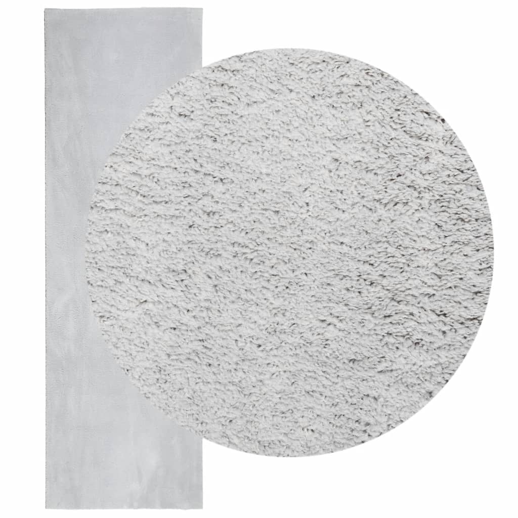 Tapis HUARTE Poils Ras Doux et Lavable Gris 80x250 cm