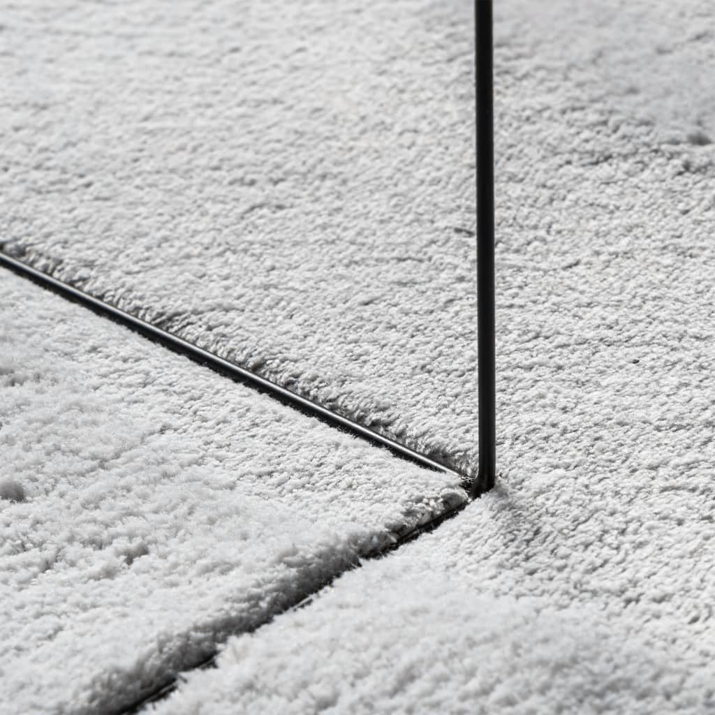Tapis HUARTE Poils Ras Doux et Lavable Gris 80x250 cm