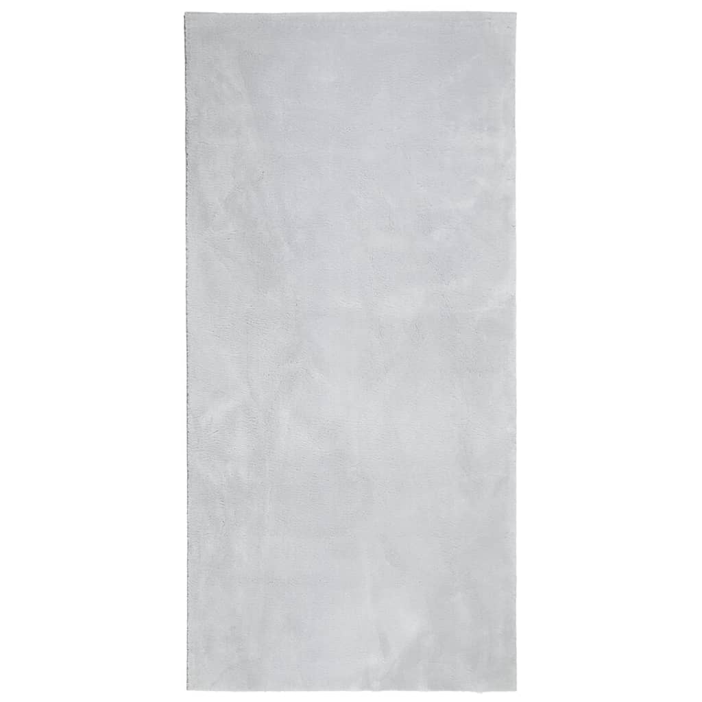 Tapis HUARTE Poil ras Doux et Lavable Gris 100x200 cm