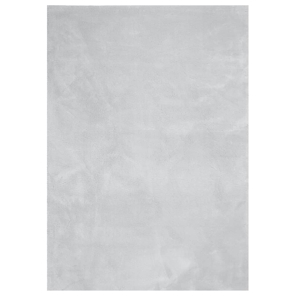 Tapis HUARTE Poil ras Doux et Lavable Gris 240x340 cm