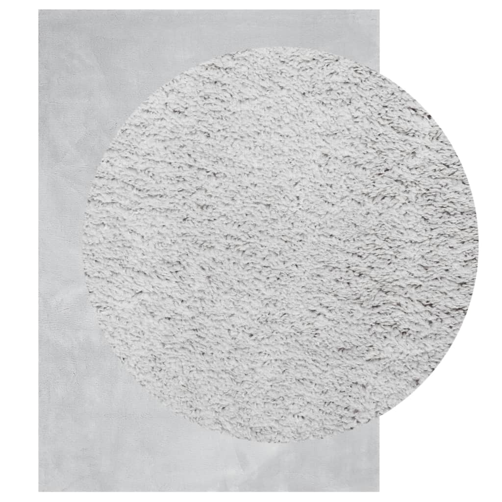 Tapis HUARTE Poil ras Doux et Lavable Gris 240x340 cm