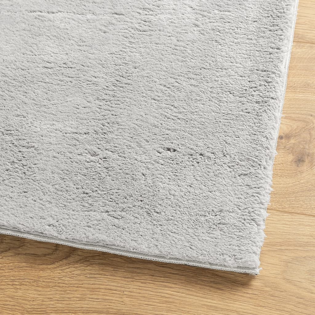 Tapis HUARTE Poil ras Doux et Lavable Gris 240x340 cm