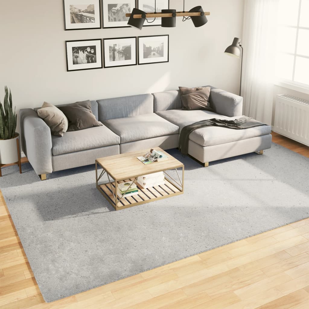 Tapis HUARTE Poil ras Doux et Lavable Gris 240x340 cm