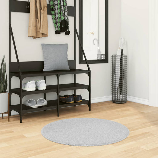 Tapis HUARTE Poils courts Doux et Lavable Gris Ø 80 cm