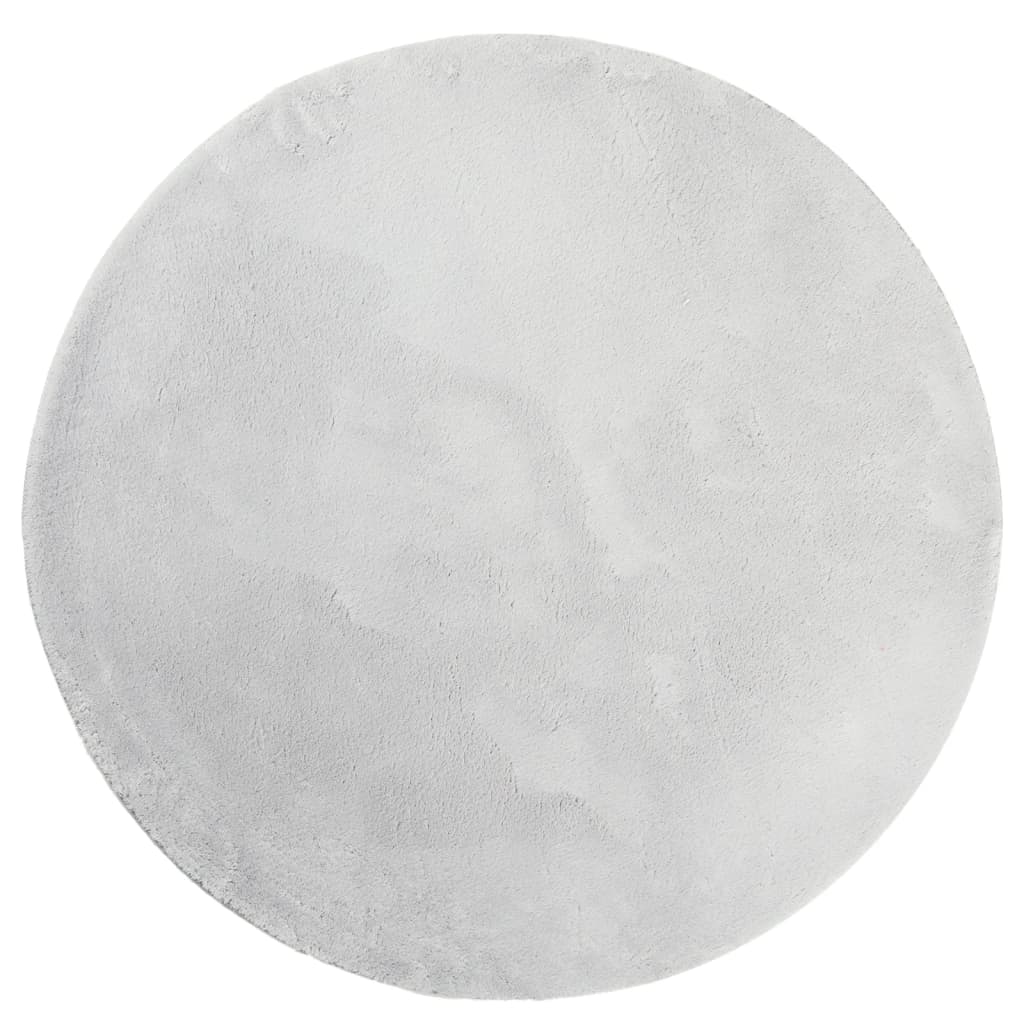 Tapis HUARTE à poils ras doux et lavable gris Ø 120 cm
