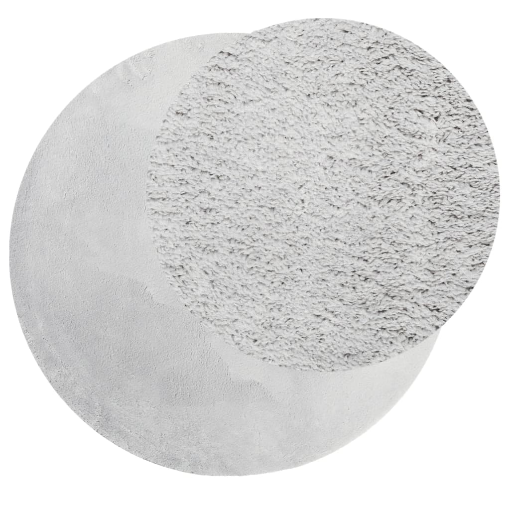 Tapis HUARTE à poils ras doux et lavable gris Ø 120 cm