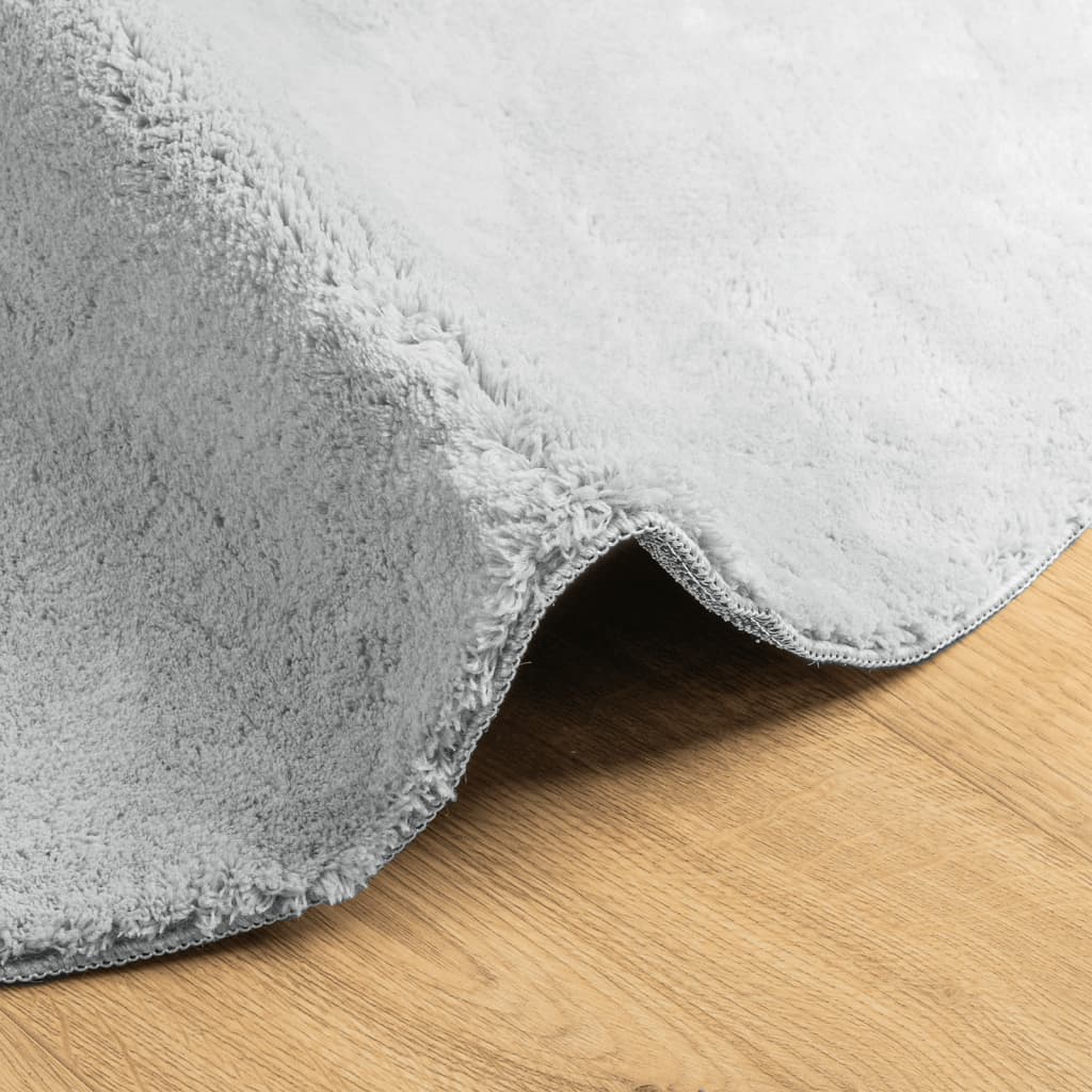 Tapis HUARTE à poils ras doux et lavable gris Ø 120 cm