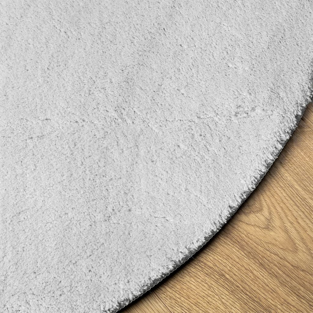 Carpet HUARTE Short Pile Soft and Washable Grey Ø 200 cm