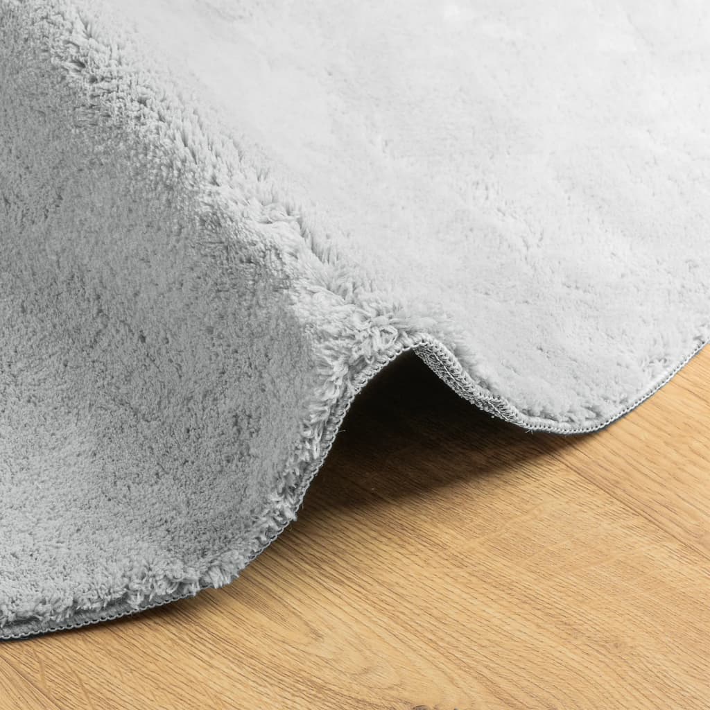 Carpet HUARTE Short Pile Soft and Washable Grey Ø 200 cm