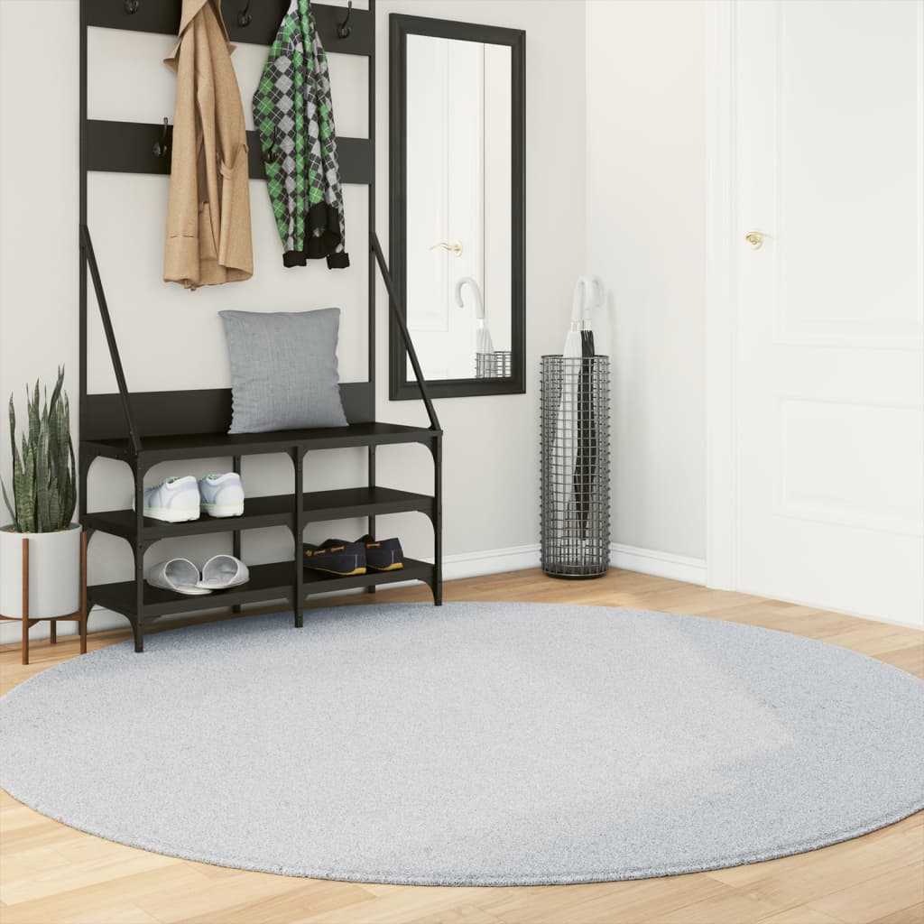 Carpet HUARTE Short Pile Soft and Washable Grey Ø 200 cm
