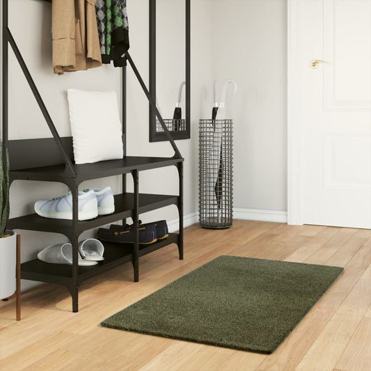 HUARTE Low Pile Carpet Soft and Washable Forest Green 60x110 cm