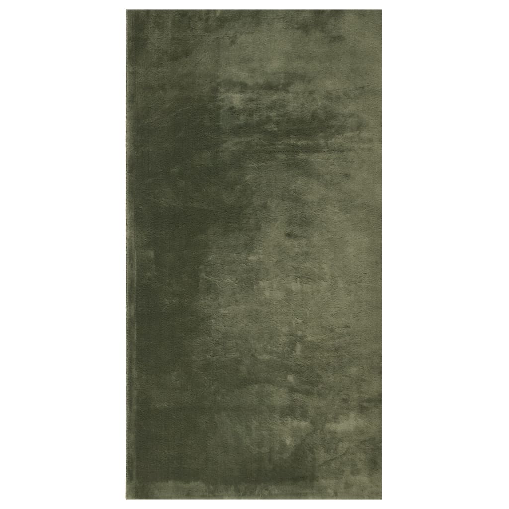 Rug HUARTE Low Pile Soft and Washable Forest Green 80x150 cm
