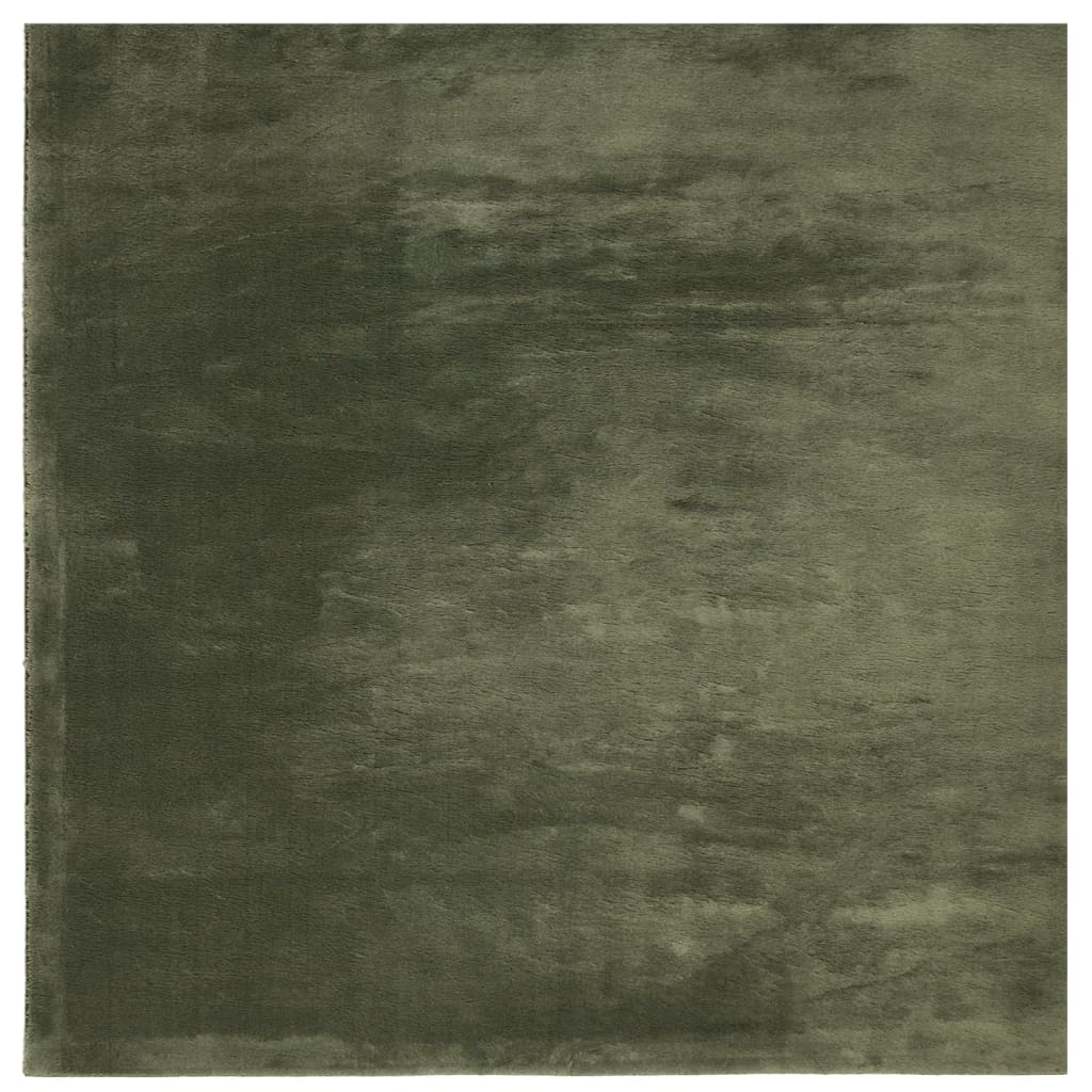 Tapis HUARTE Poils Courts Doux et Lavable Vert Forêt 120x120 cm