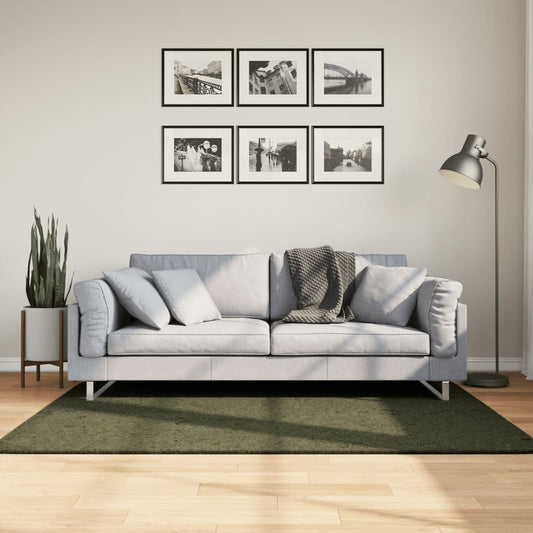 Huarte Low Pile Washable Soft Forest Green Rug 120x170 cm