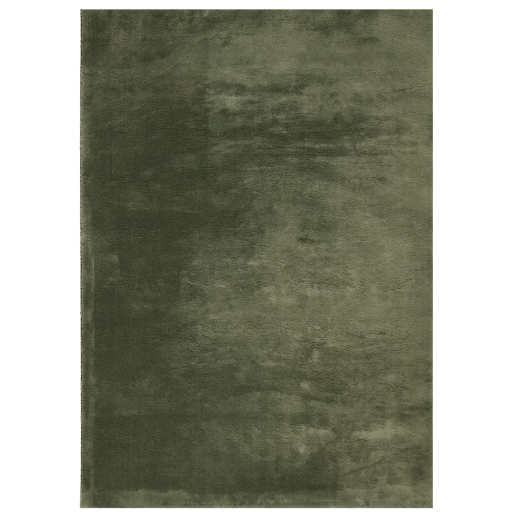 Tapis HUARTE Poils courts Doux et lavable Vert forêt 140x200 cm