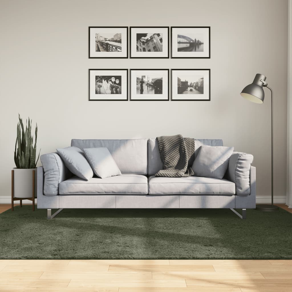 HUARTE Low-Pile Carpet Soft and Washable Forest Green 160x230 cm