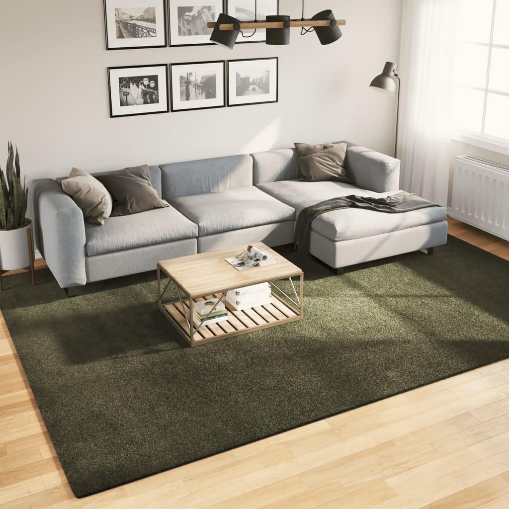 HUARTE Low Pile Carpet Soft and Washable Forest Green 240x340 cm