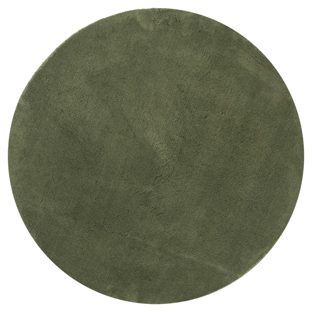 HUARTE Short Pile Soft and Washable Forest Green Rug Ø 200 cm
