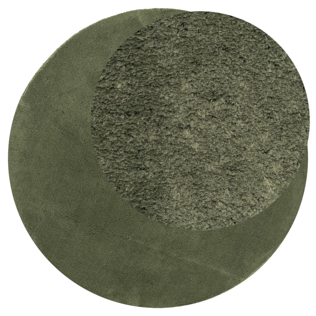 HUARTE Short Pile Soft and Washable Forest Green Rug Ø 200 cm