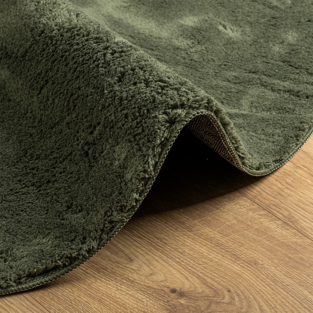 HUARTE Short Pile Soft and Washable Forest Green Rug Ø 200 cm