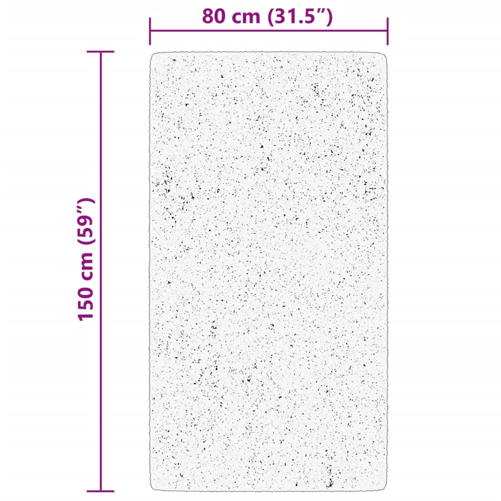 Tapis HUARTE Poil ras Doux et Lavable Noir 80x150 cm