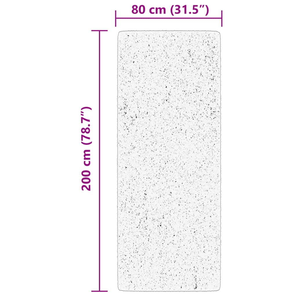 Carpet HUARTE Short Pile Soft and Washable Black 80x200 cm