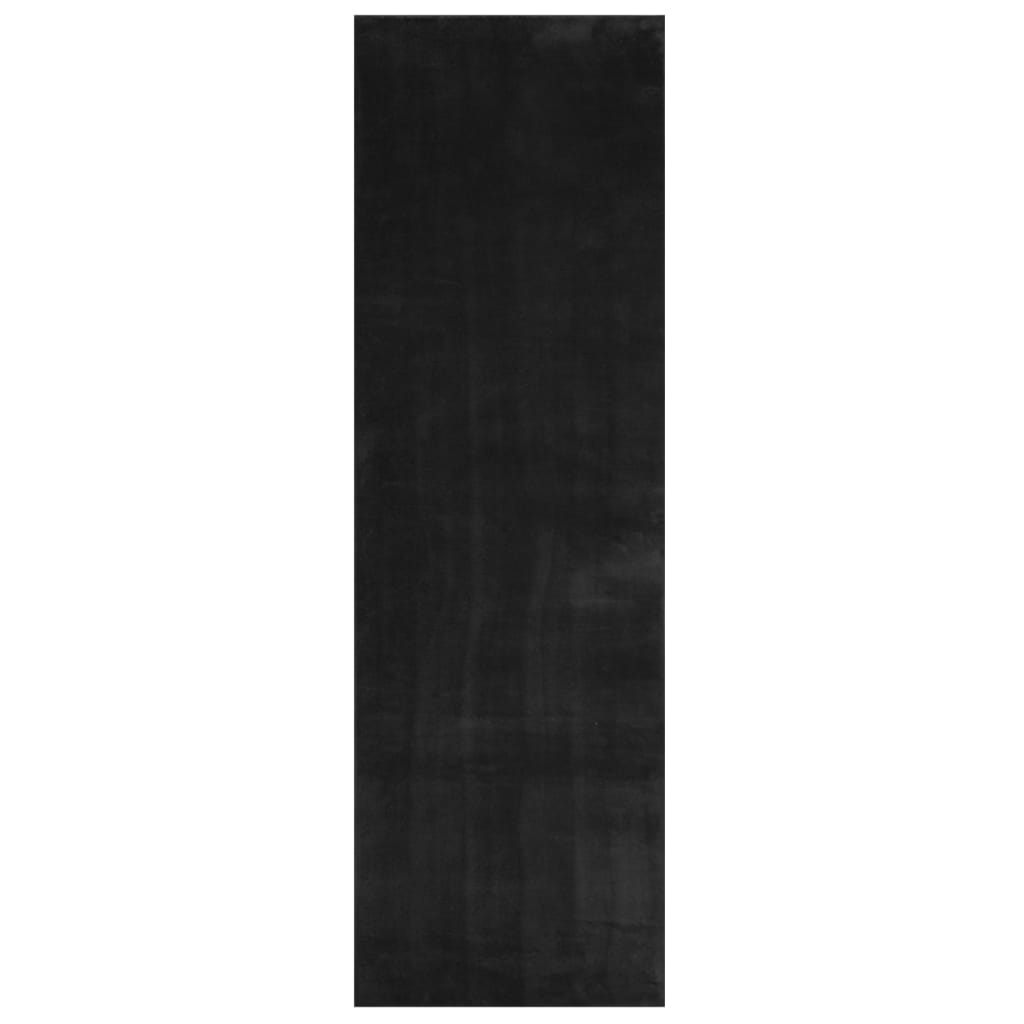 HUARTE Low Pile Carpet Soft and Washable Black 80x250 cm