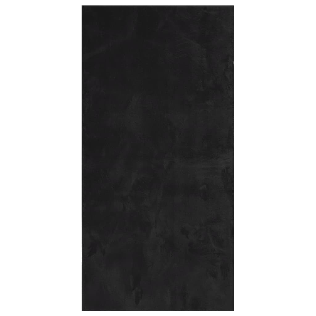 Rug HUARTE Low Pile Soft and Washable Black 100x200 cm