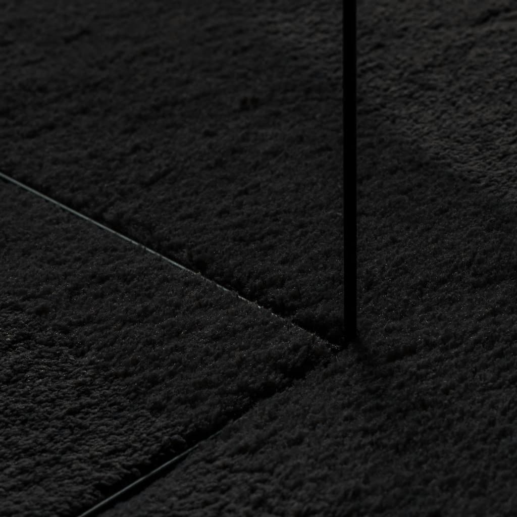 Rug HUARTE Low Pile Soft and Washable Black 100x200 cm
