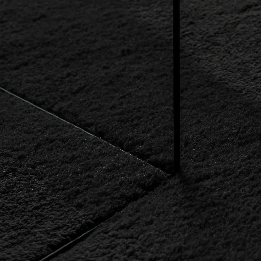 HUARTE Low Pile Carpet, Soft and Washable, Black, 140x200 cm