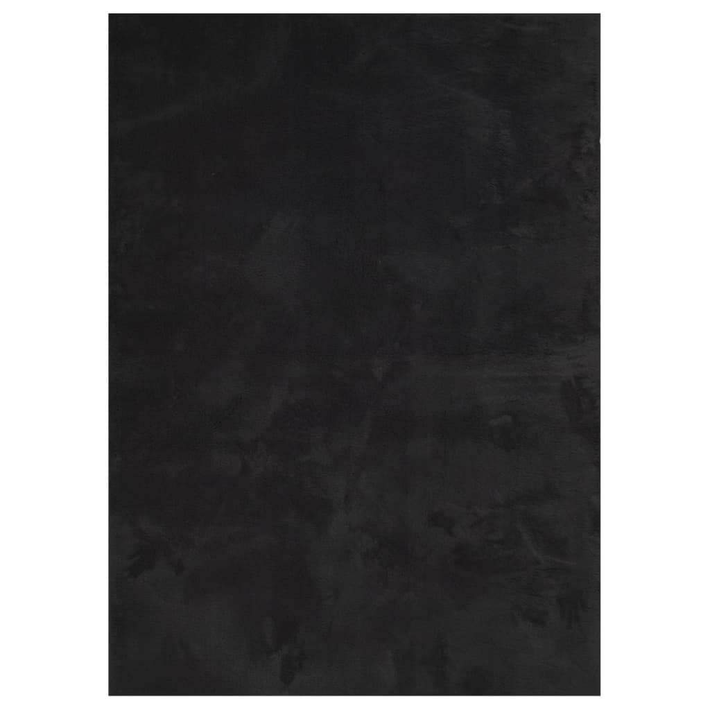 Rug HUARTE Low Pile Soft and Washable Black 160x230 cm
