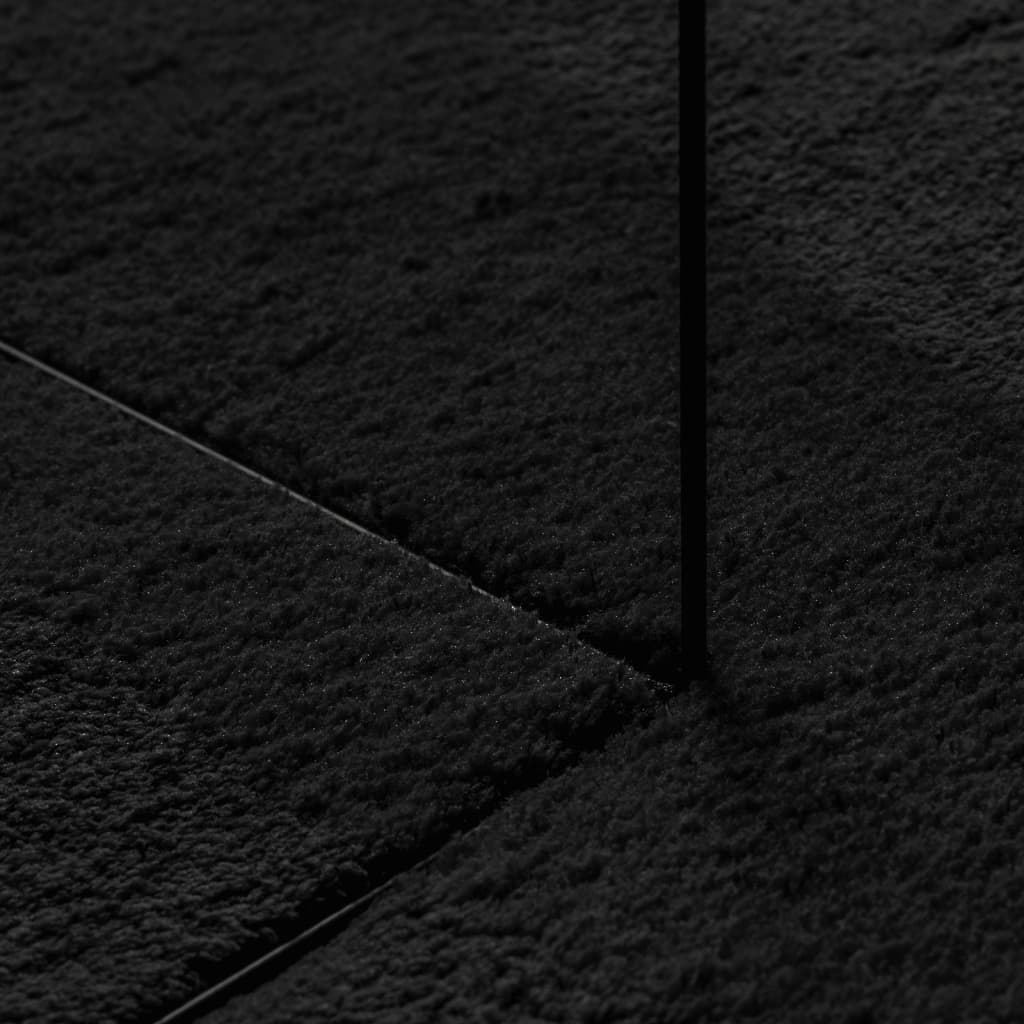 Rug HUARTE Low Pile Soft and Washable Black 160x230 cm
