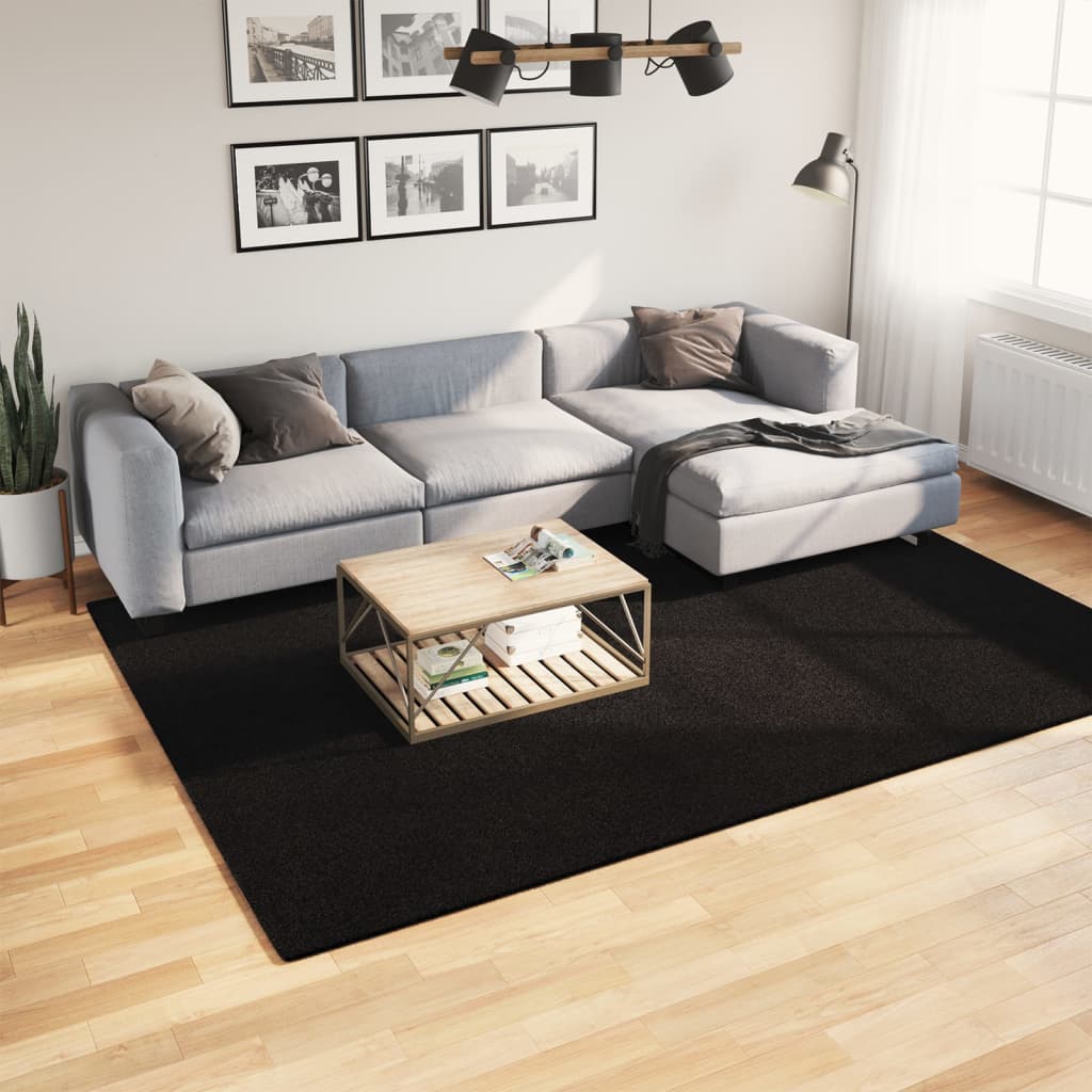 HUARTE Low-Pile Carpet Soft and Washable Black 200x280 cm