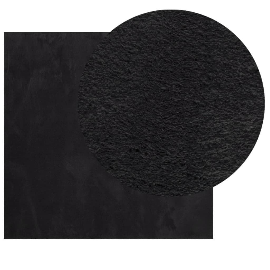 Rug HUARTE Low Pile Soft and Washable Black 240x240 cm