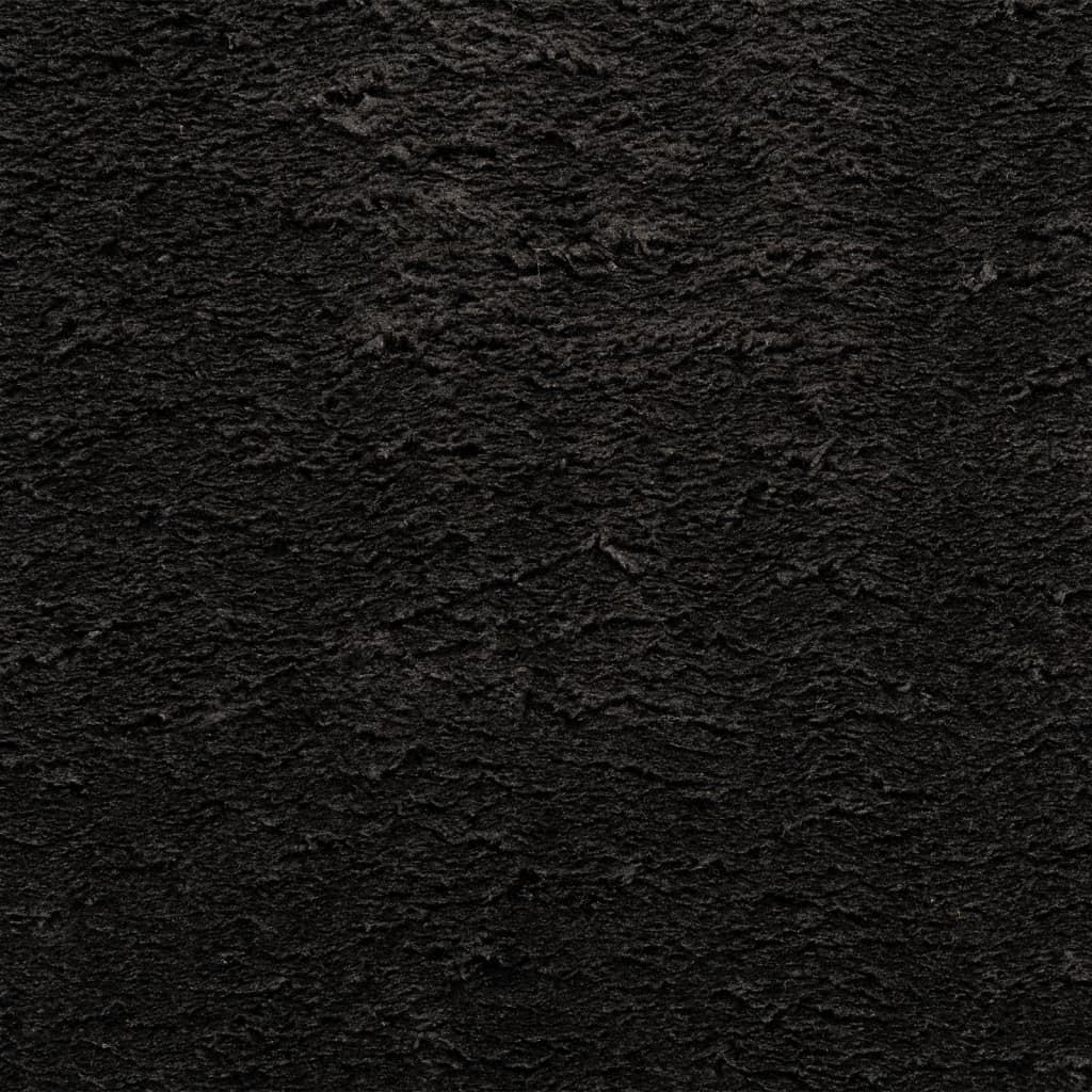 Rug HUARTE Low Pile Soft and Washable Black 240x240 cm