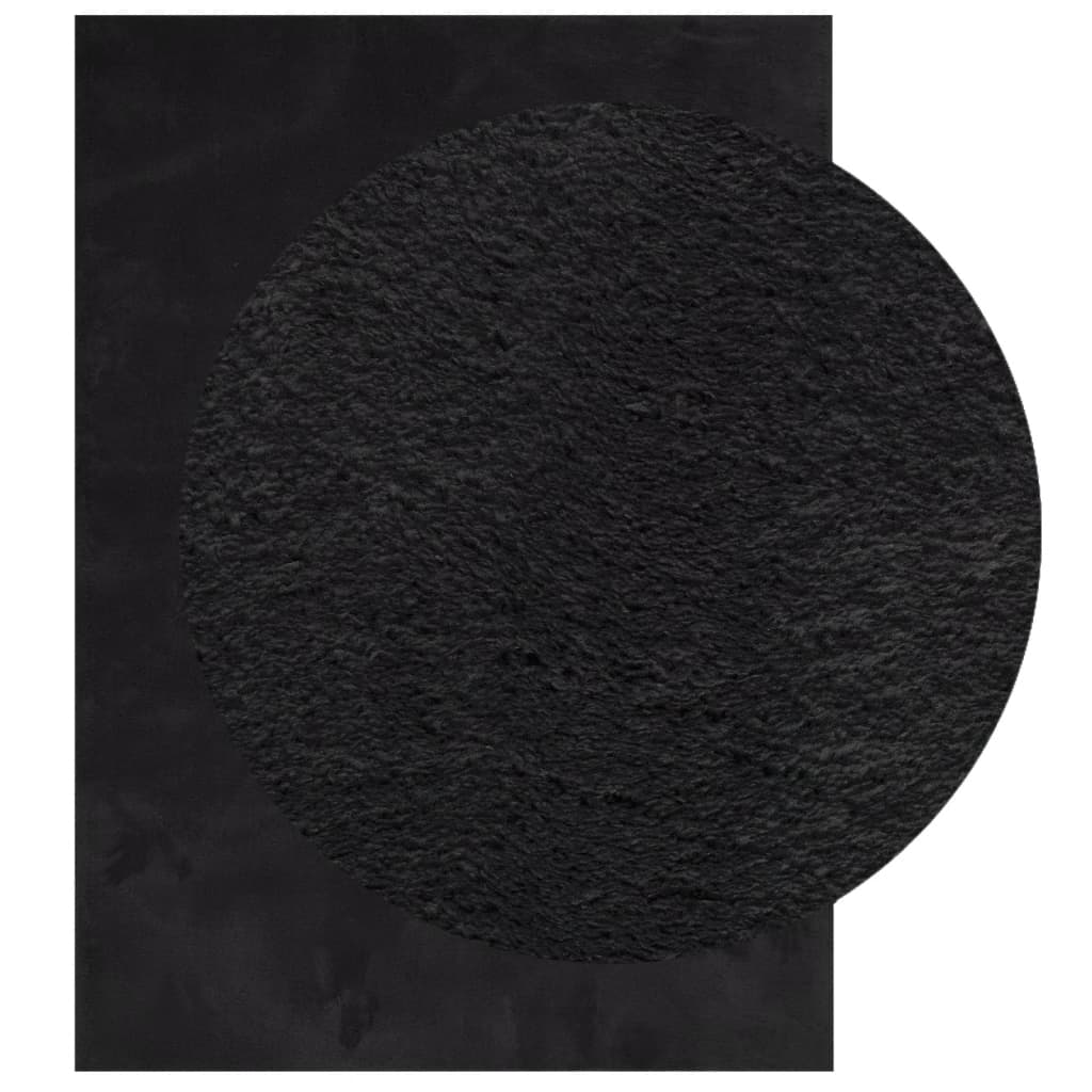 Tapis HUARTE Poil ras Doux et lavable Noir 240x340 cm