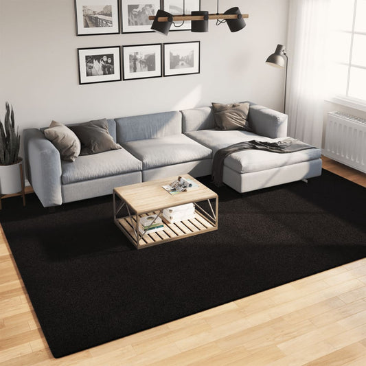 Tapis HUARTE Poil ras Doux et lavable Noir 240x340 cm