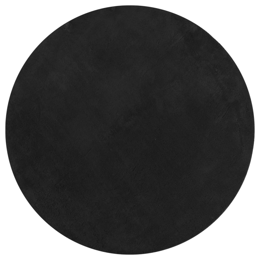 Rug HUARTE Low Pile Soft and Washable Black Ø 160 cm