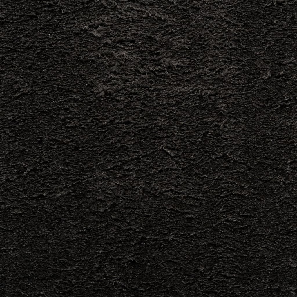 Rug HUARTE Low Pile Soft and Washable Black Ø 160 cm