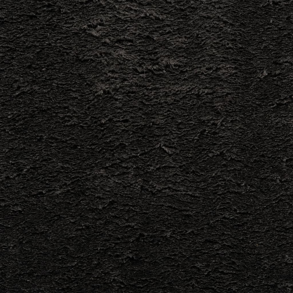 Teppich HUARTE Kurzflor Weich und Waschbar Schwarz Ø 200 cm