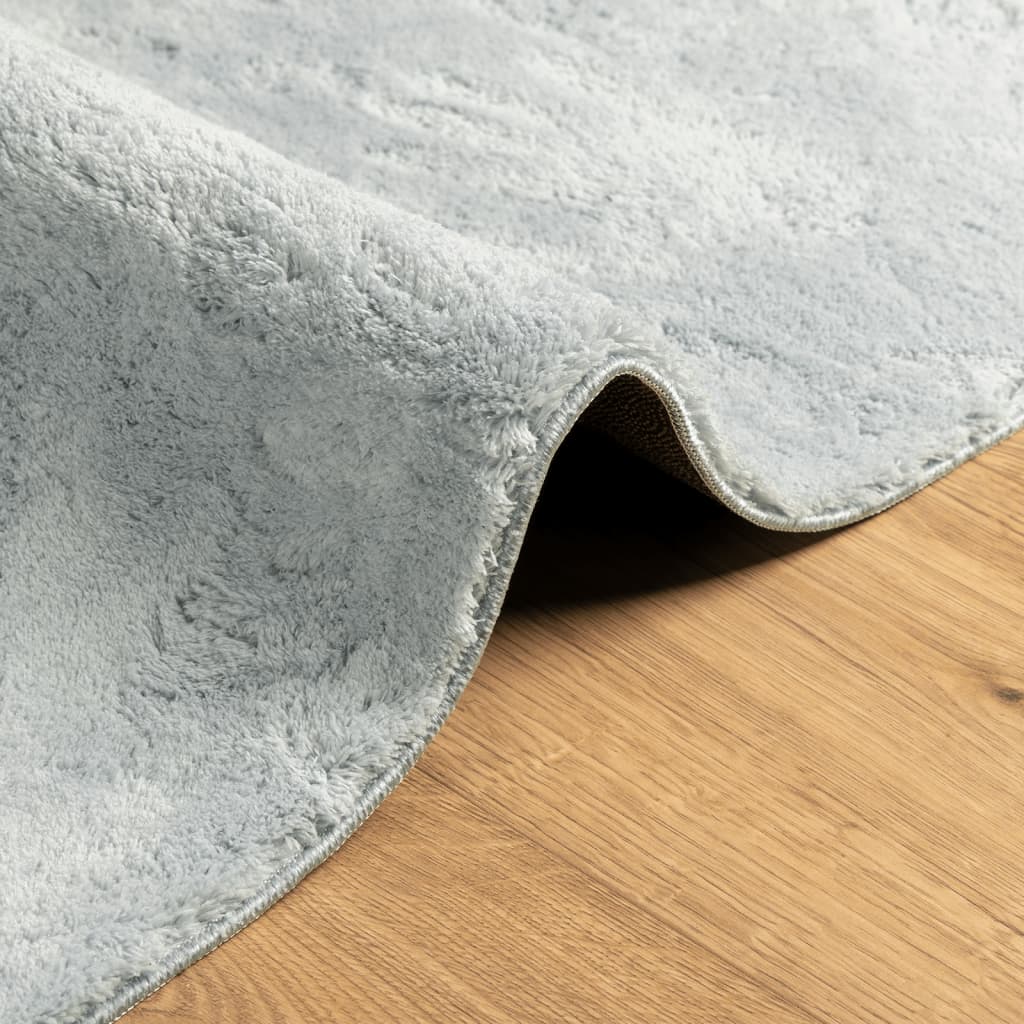 HUARTE Low Pile Rug Soft and Washable Blue 160x160 cm